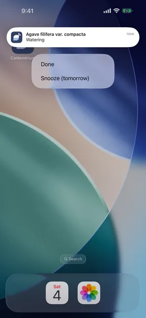 Done or snoozed in one tap, from the reminder notification